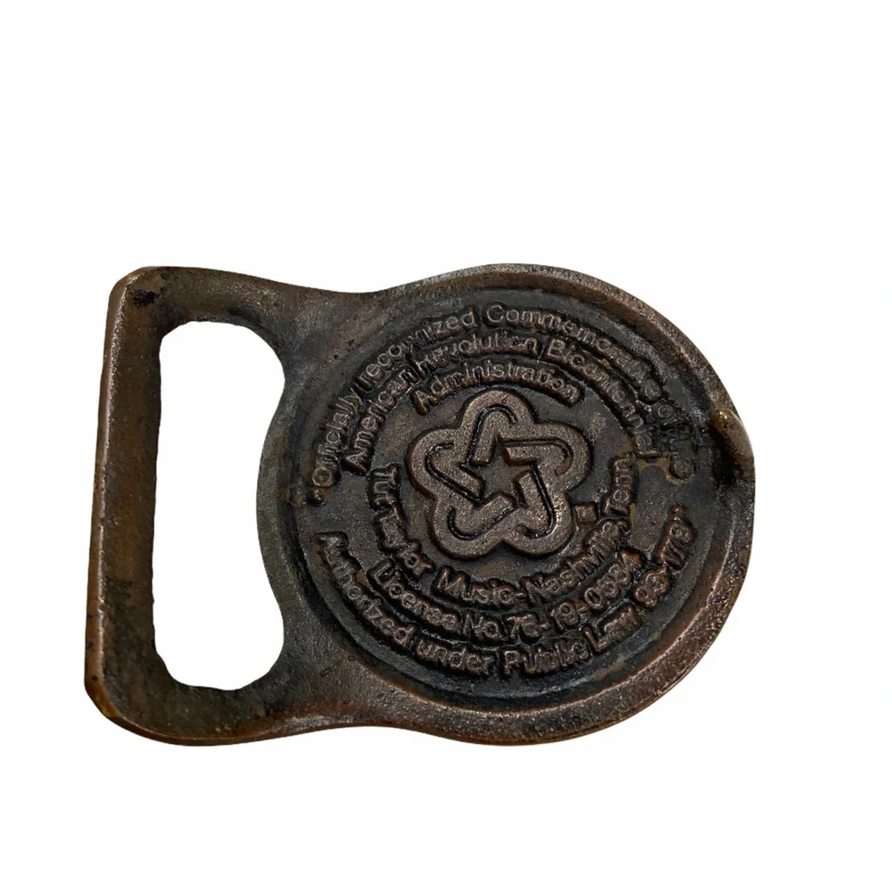 American Revolution Bicentennial Solid Brass Belt Buckle
